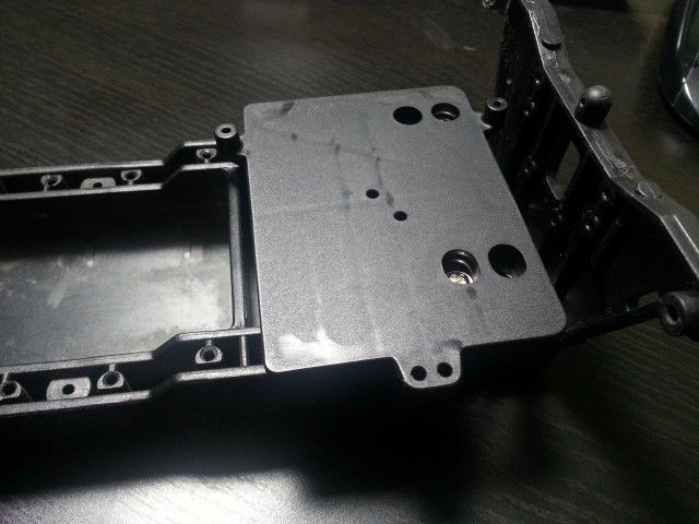 3D printed Stampede chassis extension - top view